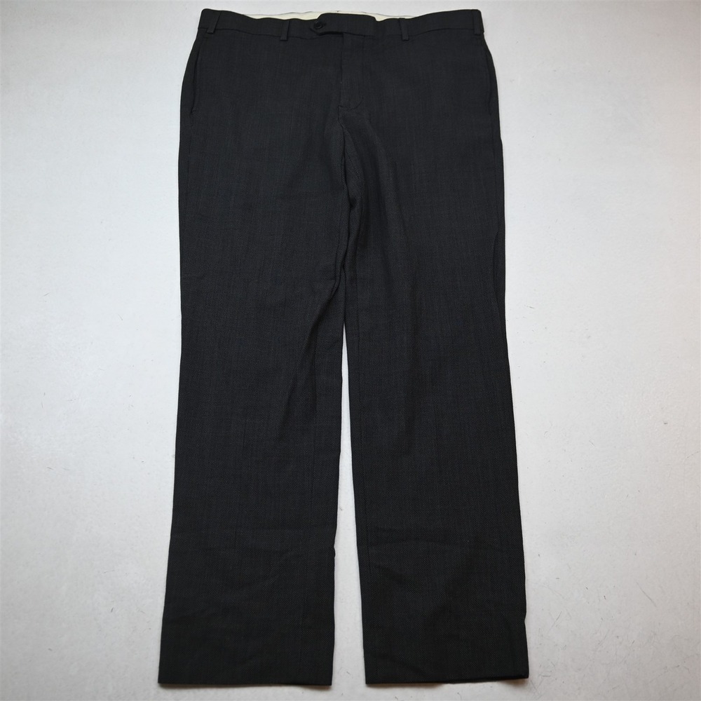 Brooks Brothers 36x30 Gray Birdseye 100% Wool Straight Regent Dress Mens Pants